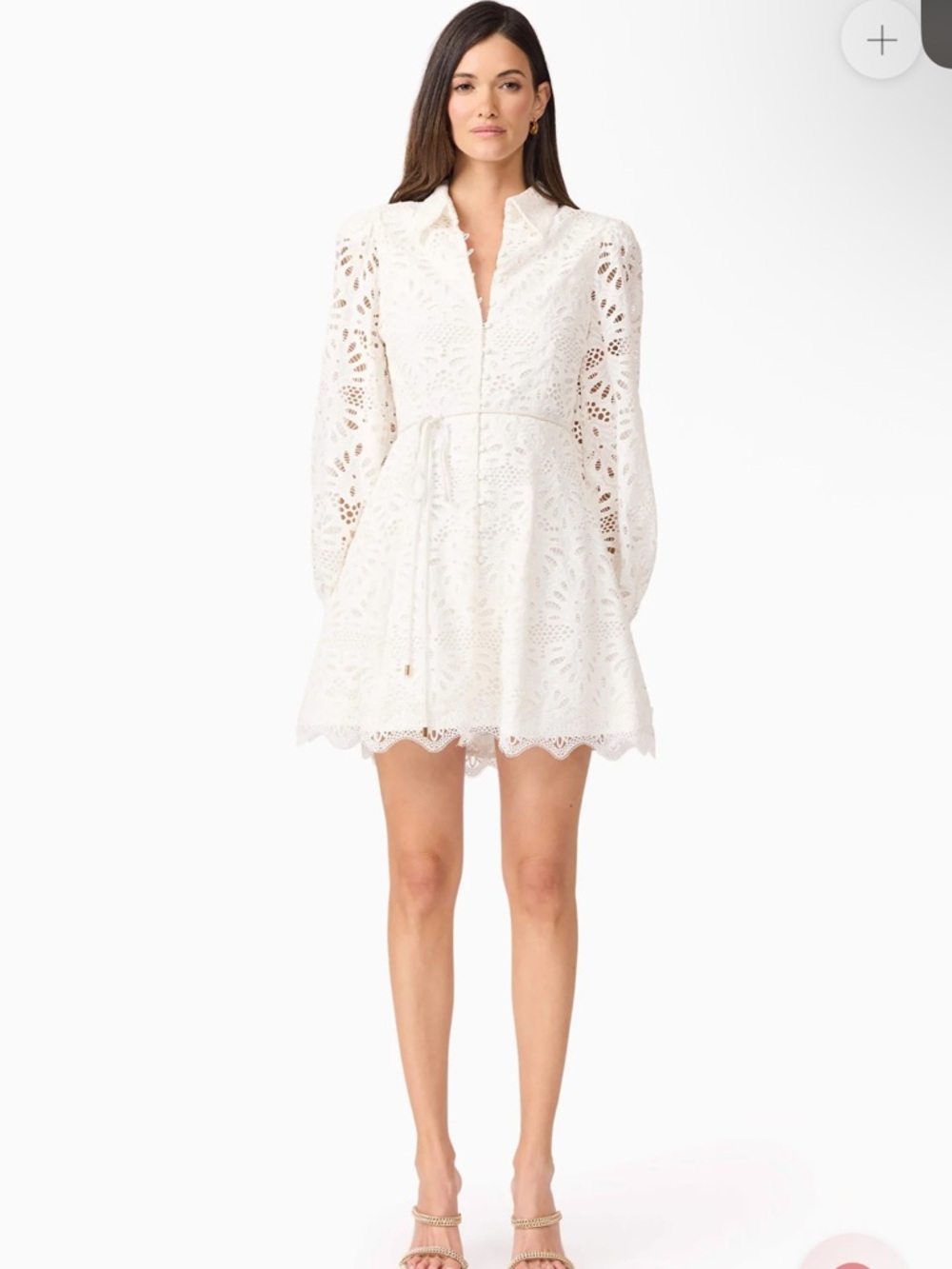Elliatt Revolve Carli Ivory Eyelet Lace Mini Dress  NWT XXS Retail $338